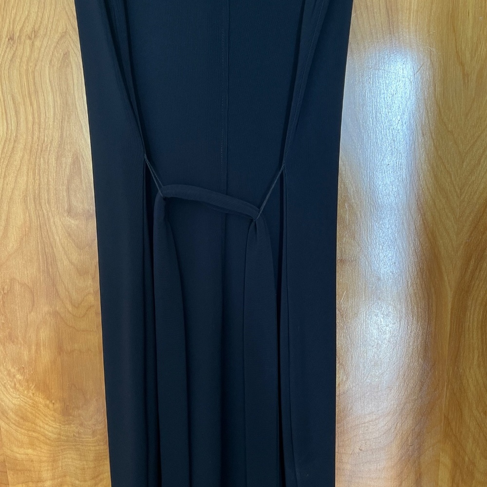 Boston Proper Black Beyond Travel Belted Side Slits Maxi Dress Sz S 6-8 - Picture 10 of 14